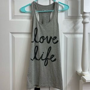 Women’s Love Life Racer Back Tank size L